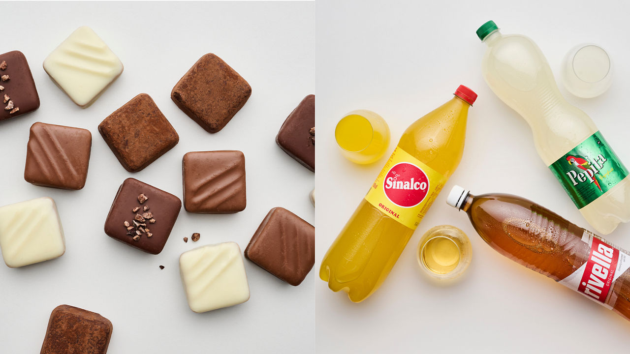 Getränke und Pralinés