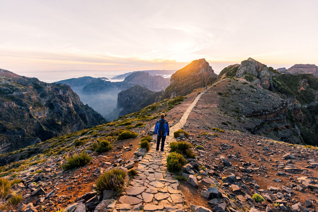 Wandern Madeira Sonnenaufgang Berg 