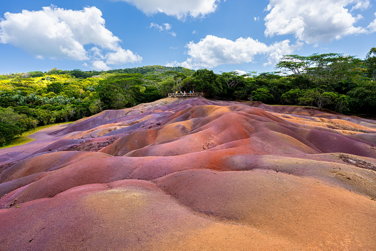 Wandern Mauritius sieben farbige Erde 