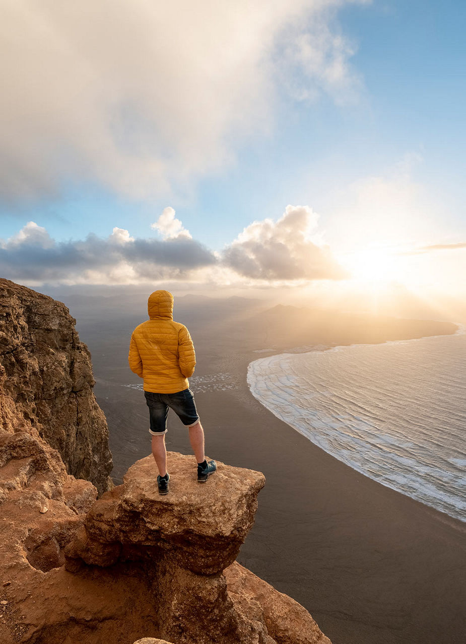 Wanderer, Sonnenuntergang, Strand, Klippen, Los Ajaches