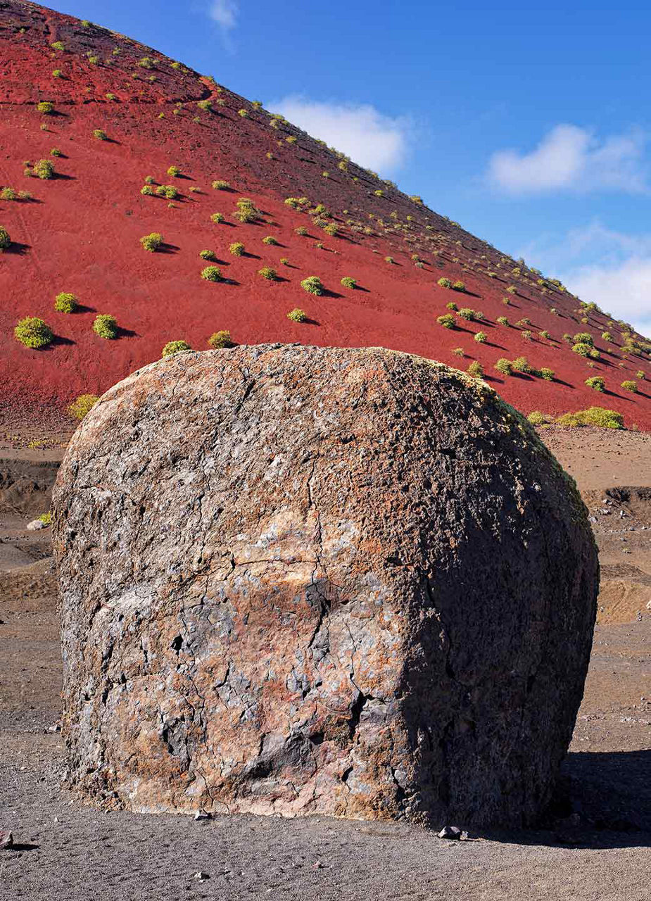 Lava-Bombe, Montaña Colorada, Felsbrocken, roter Vulkan​