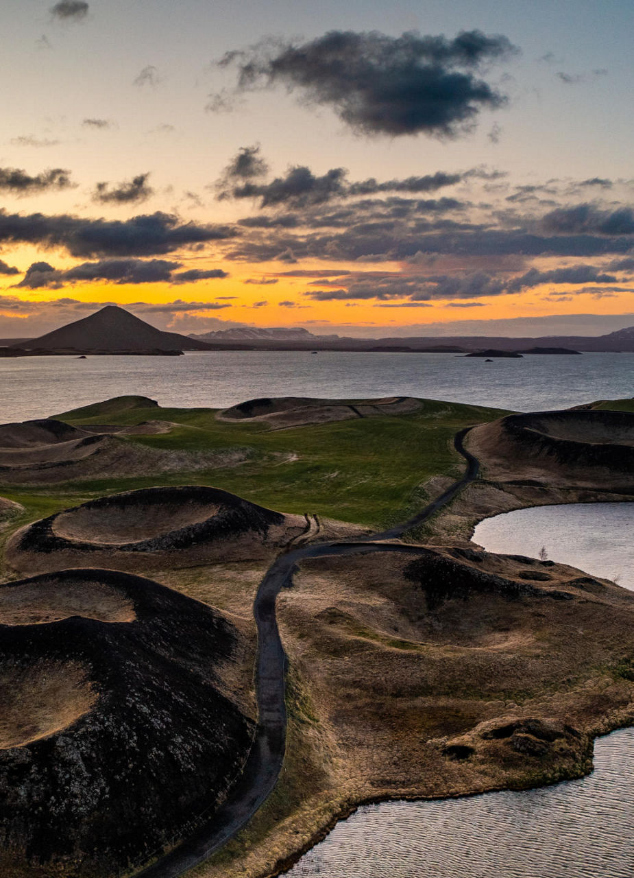 The sunsets at Lake Mývatn are spectacular