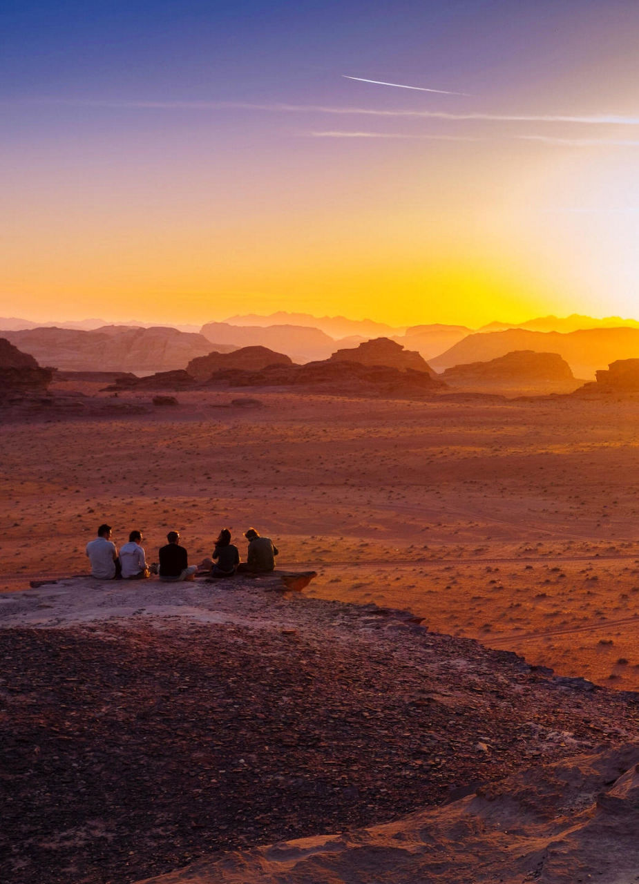 Sunset in desert