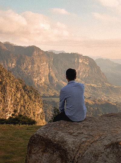 Person enjoying scenery