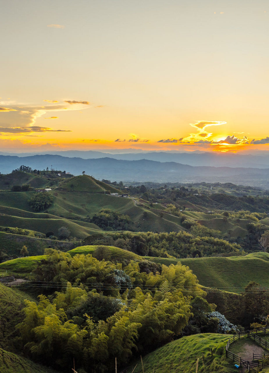 Mountains and sunset