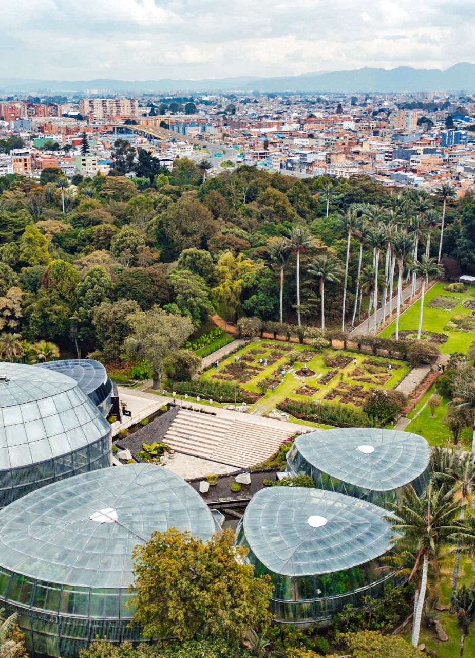 Skyline of Bogota and Botanical Garden