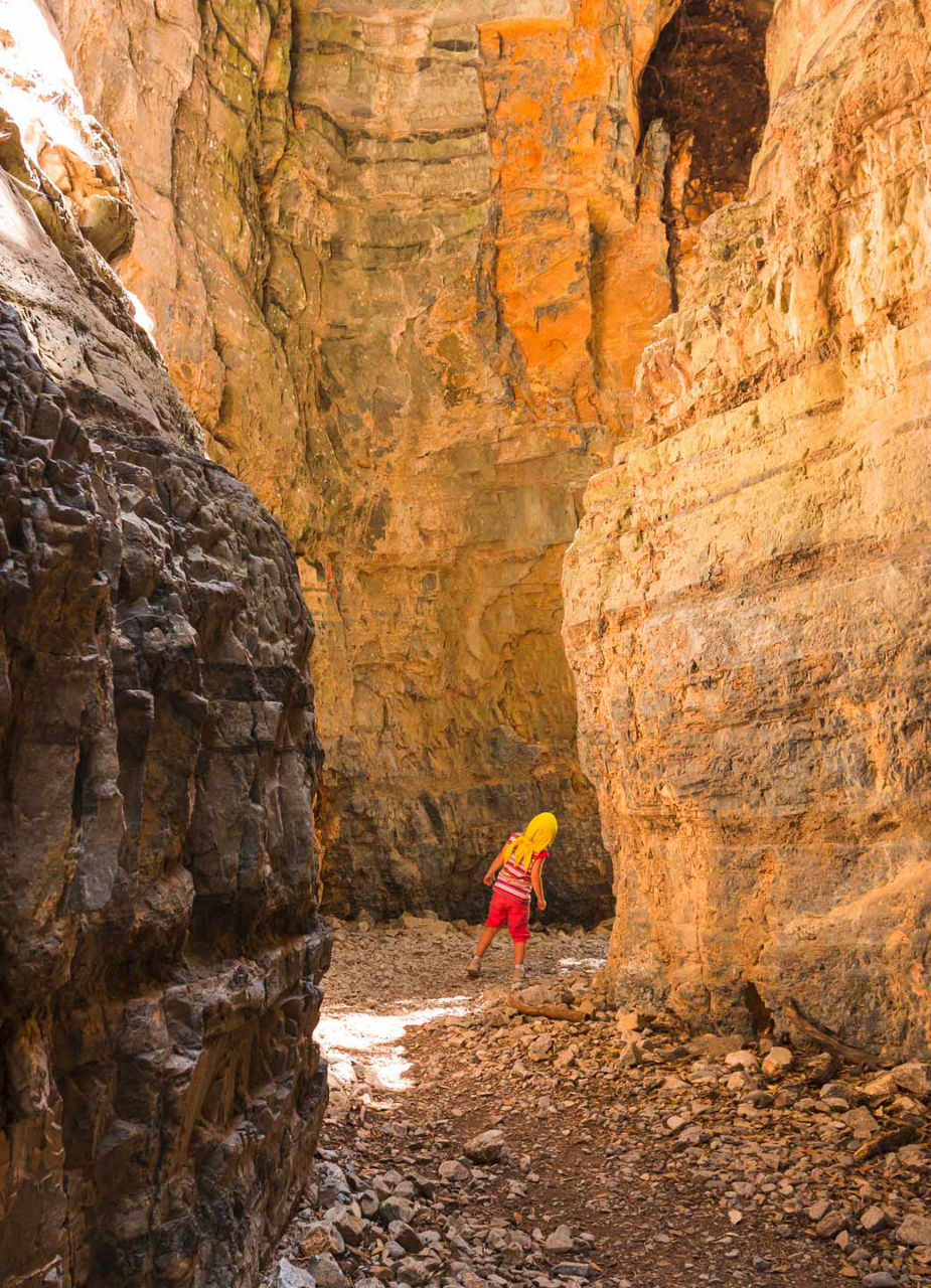 Hiking through gorge