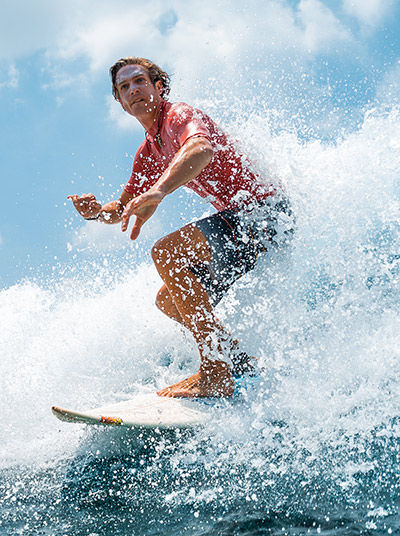 Surfer riding the wave