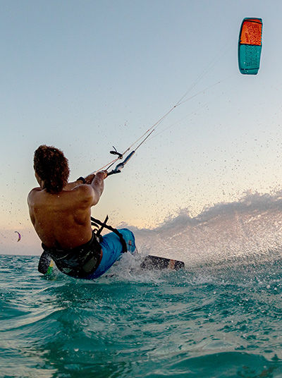 Man kite surfing