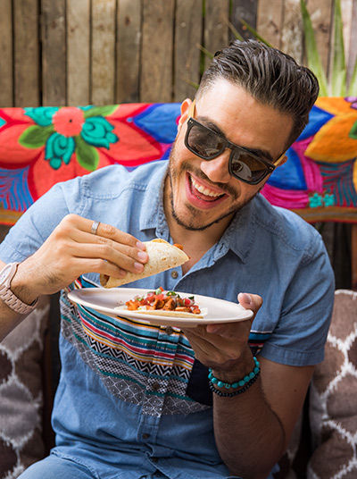 Man enjoying Mexicna food