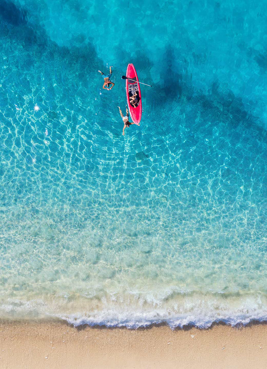 Drone shot of paddlers