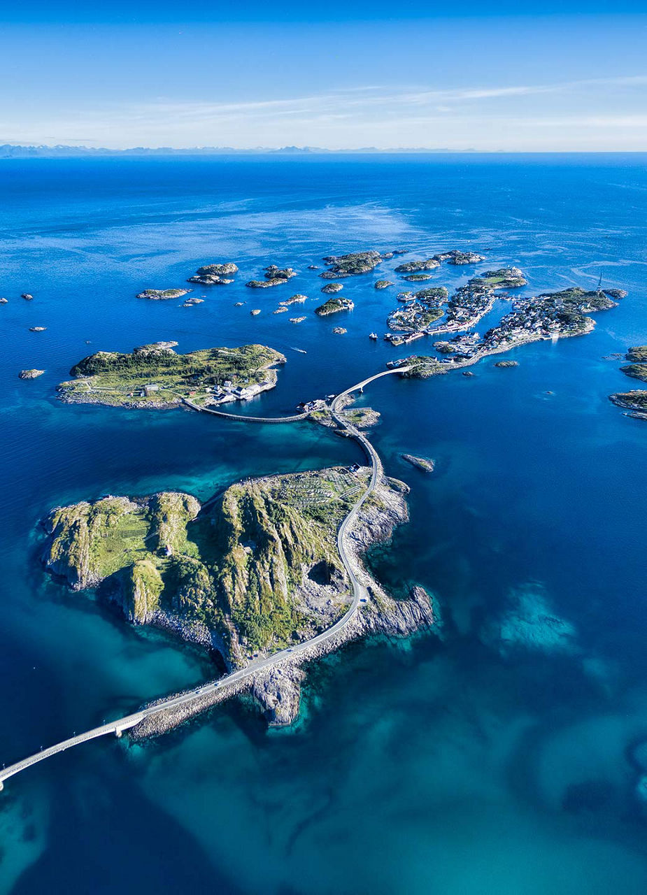 Lofoten islands from bird view