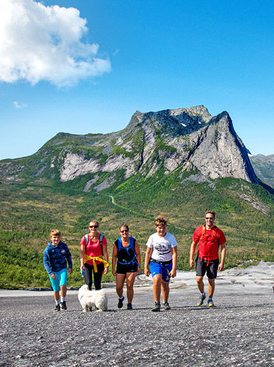 Family going hiking