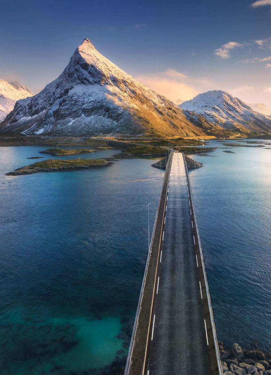 Aerial view of bridge