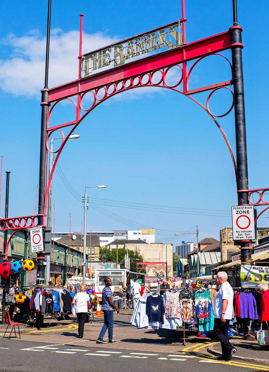 Eingang zum The Barras Market 
