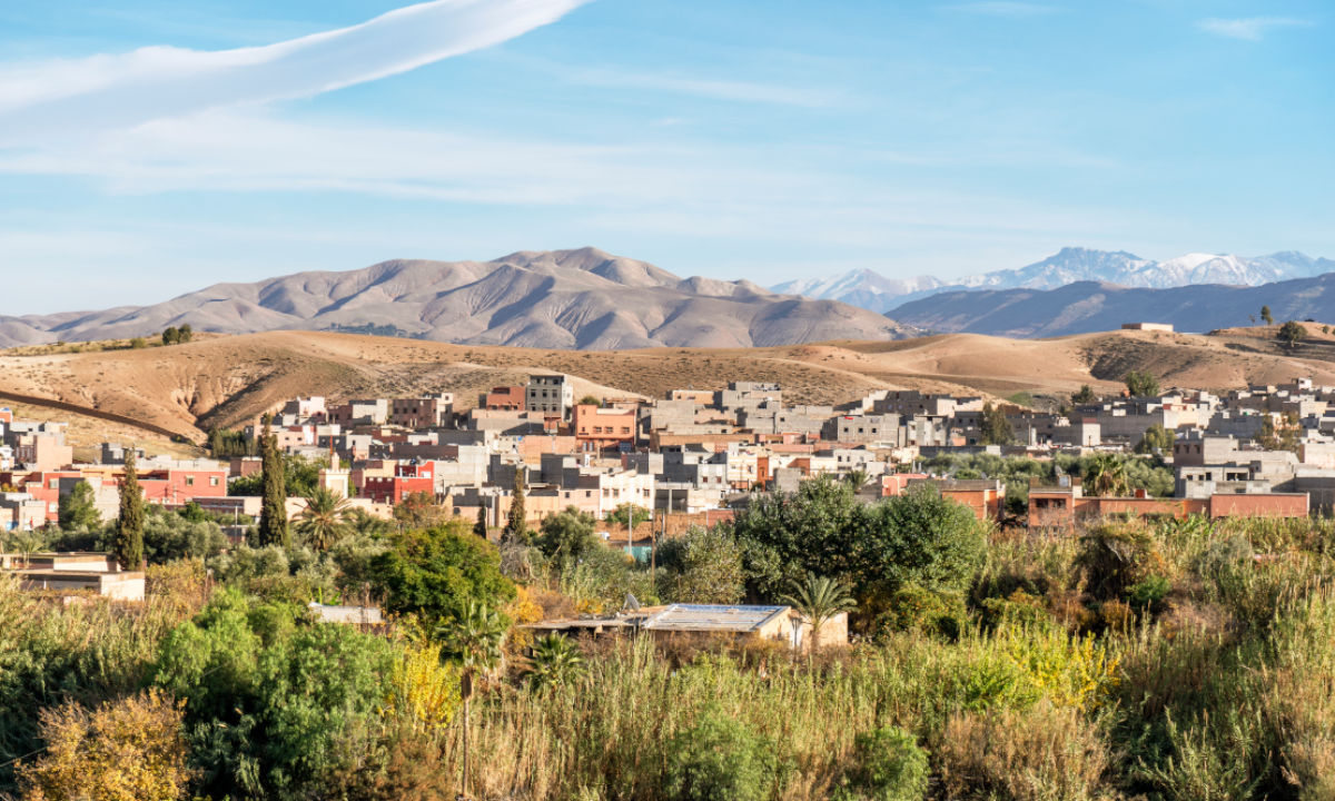 Wandern Marokko Kik-Plateau Stadtaussicht