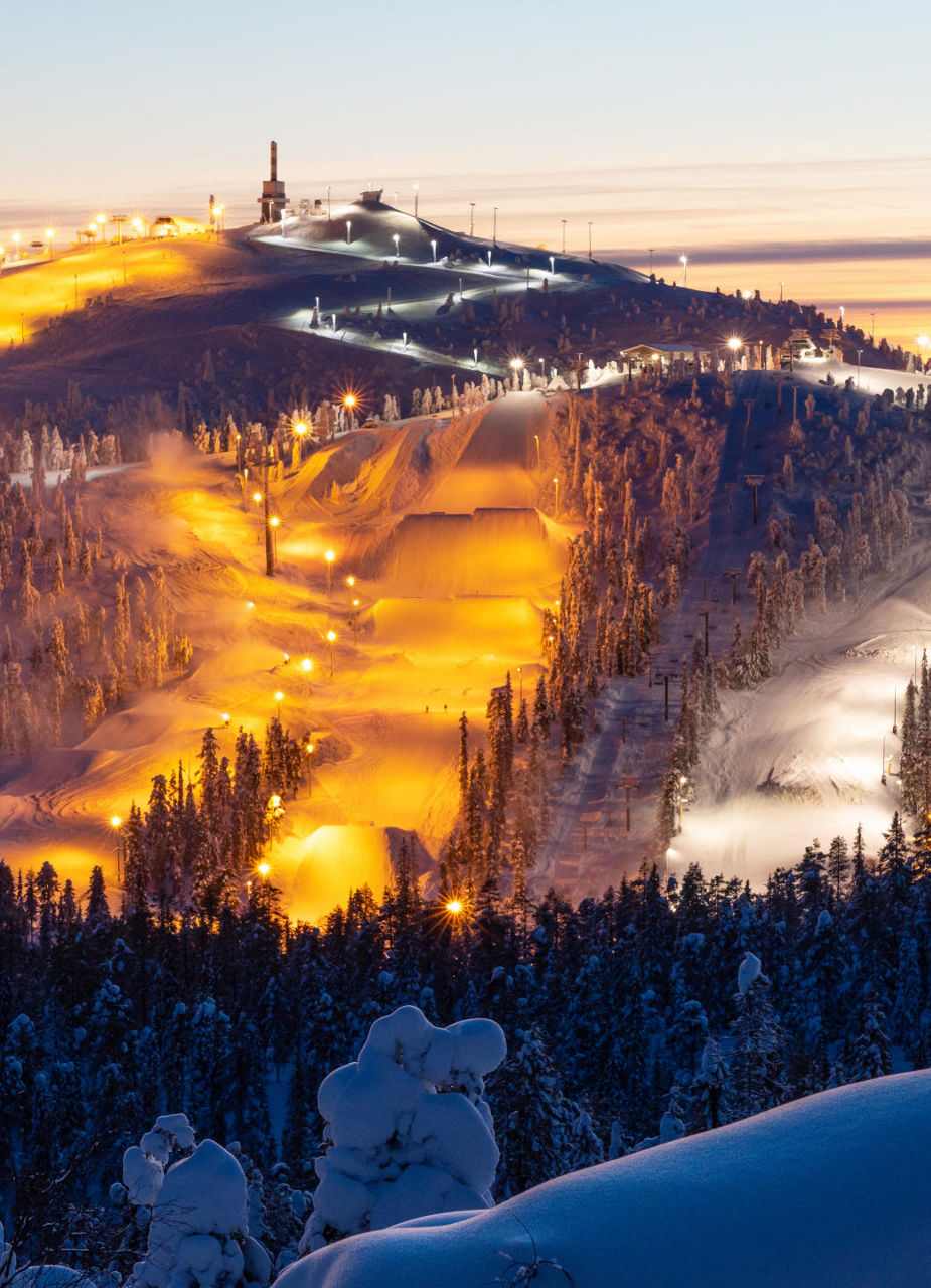 Ski area by night