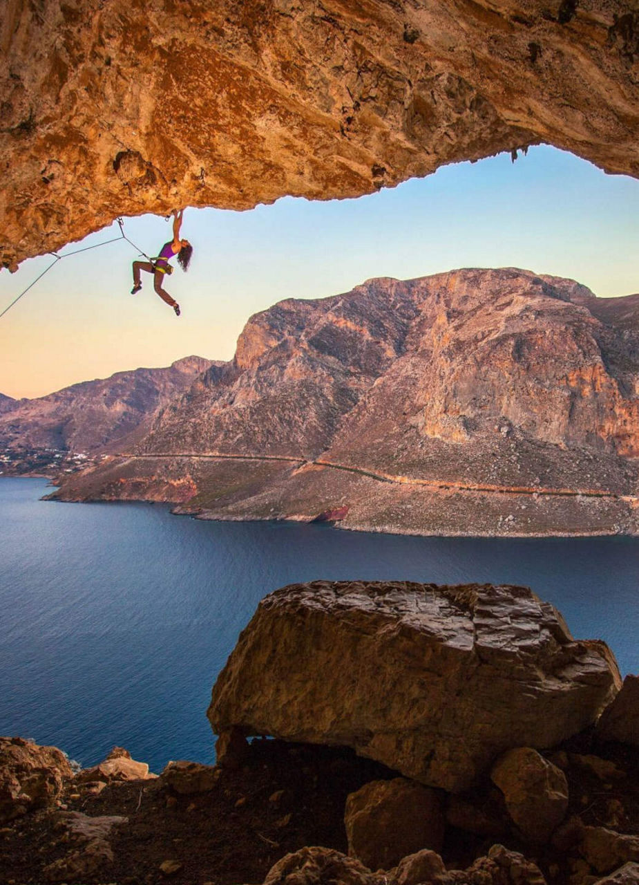 Climber on cliff