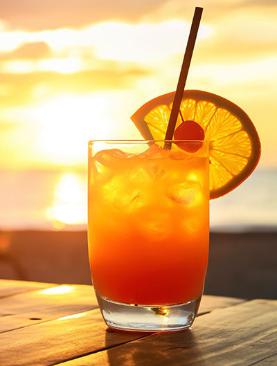Drink in sunset