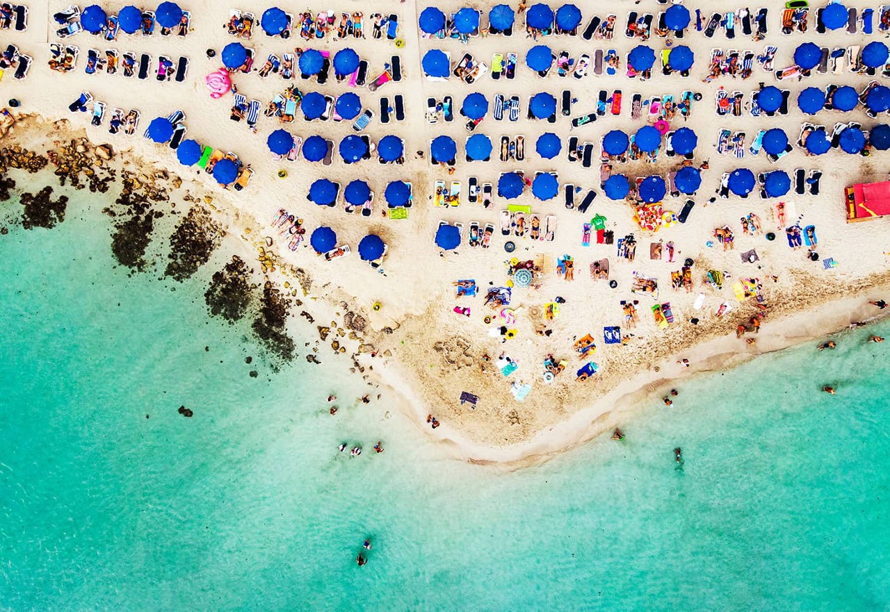 Aerial view Nissi Beach, Cyprus