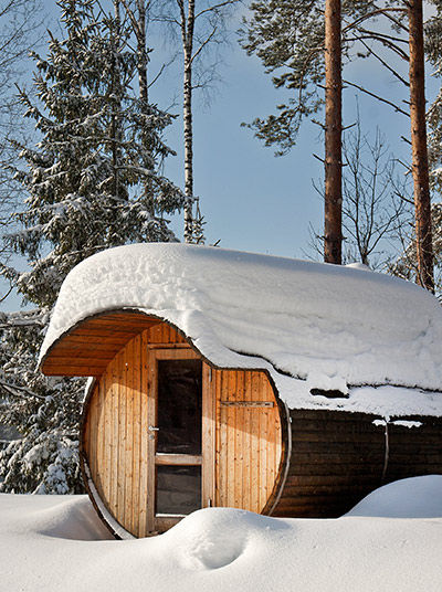 Sauna im Winter