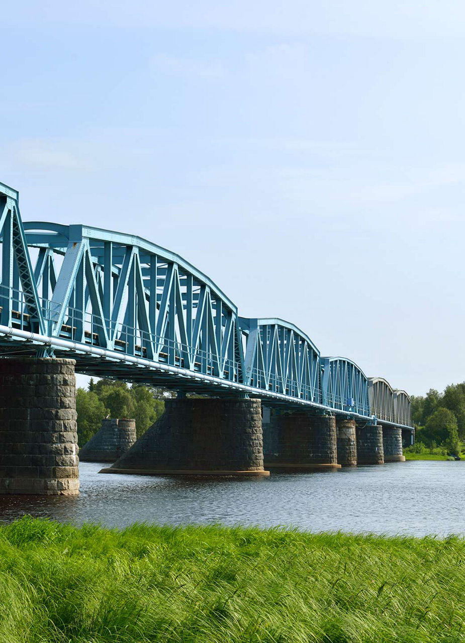 Railway bridge from Haparanda to Tornio