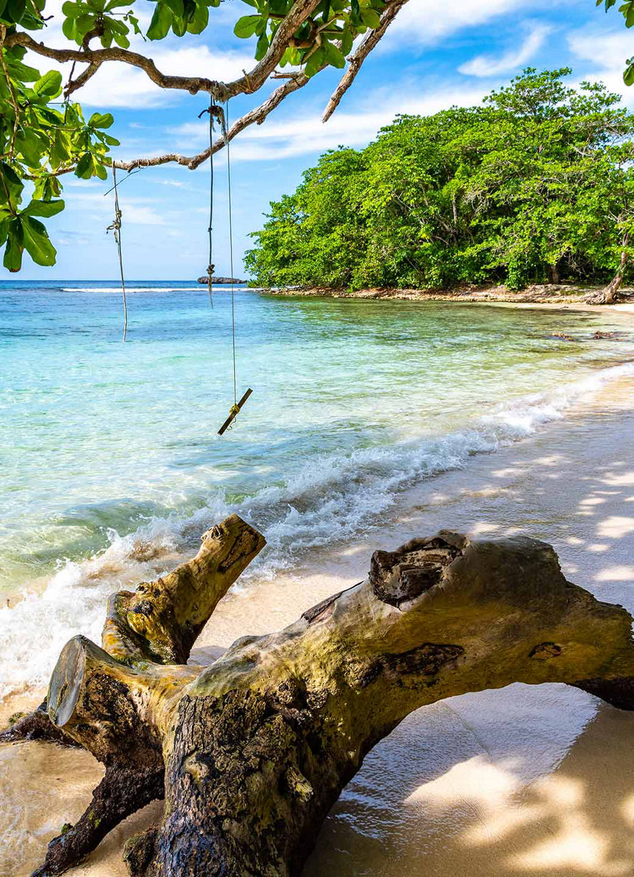 Strand mit Schaukel am Winnifred Beach