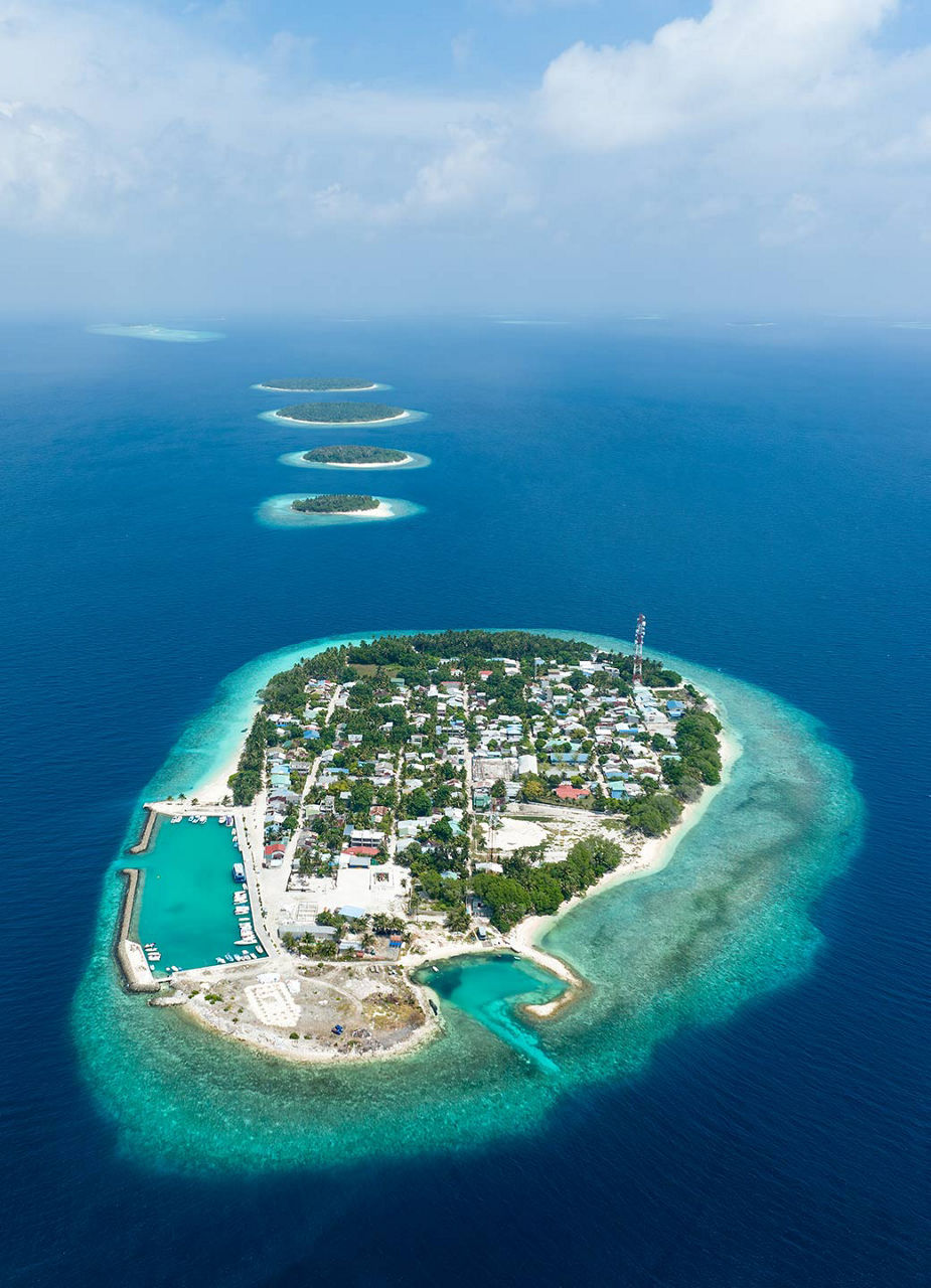 Maldives islands from above