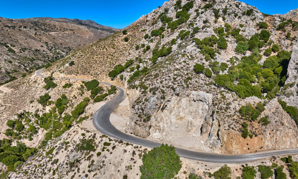 Rennvelo fahren Kreta Gouves nach Haraso Bergstrasse