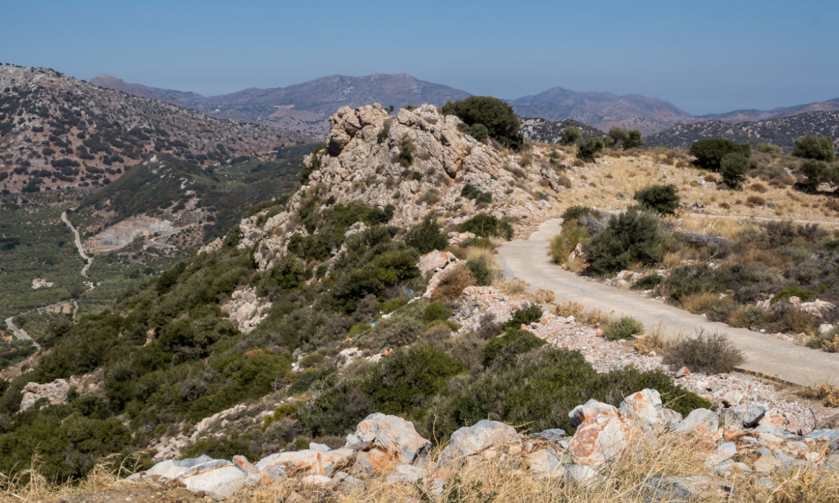 Rennvelo fahren Heraklion Thripti Aussicht Natur