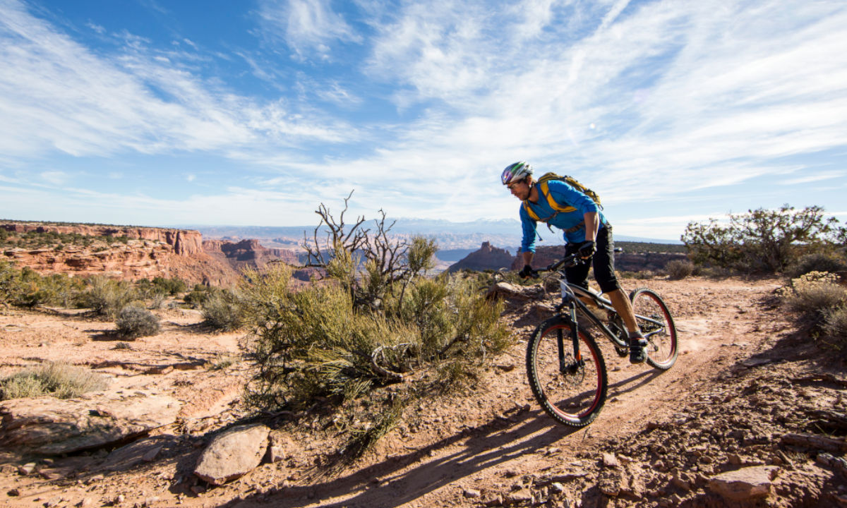 Rennvelo fahren Wüste Utah Slickrock