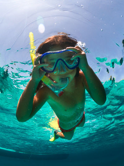 Kid snorkeling