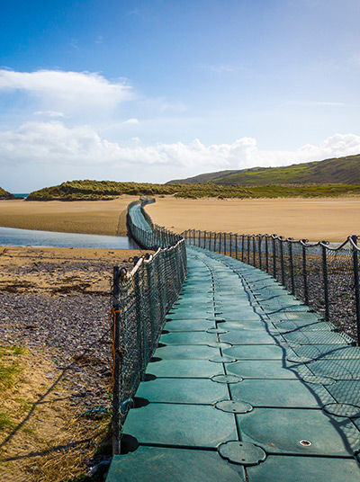 Hiking way at beach