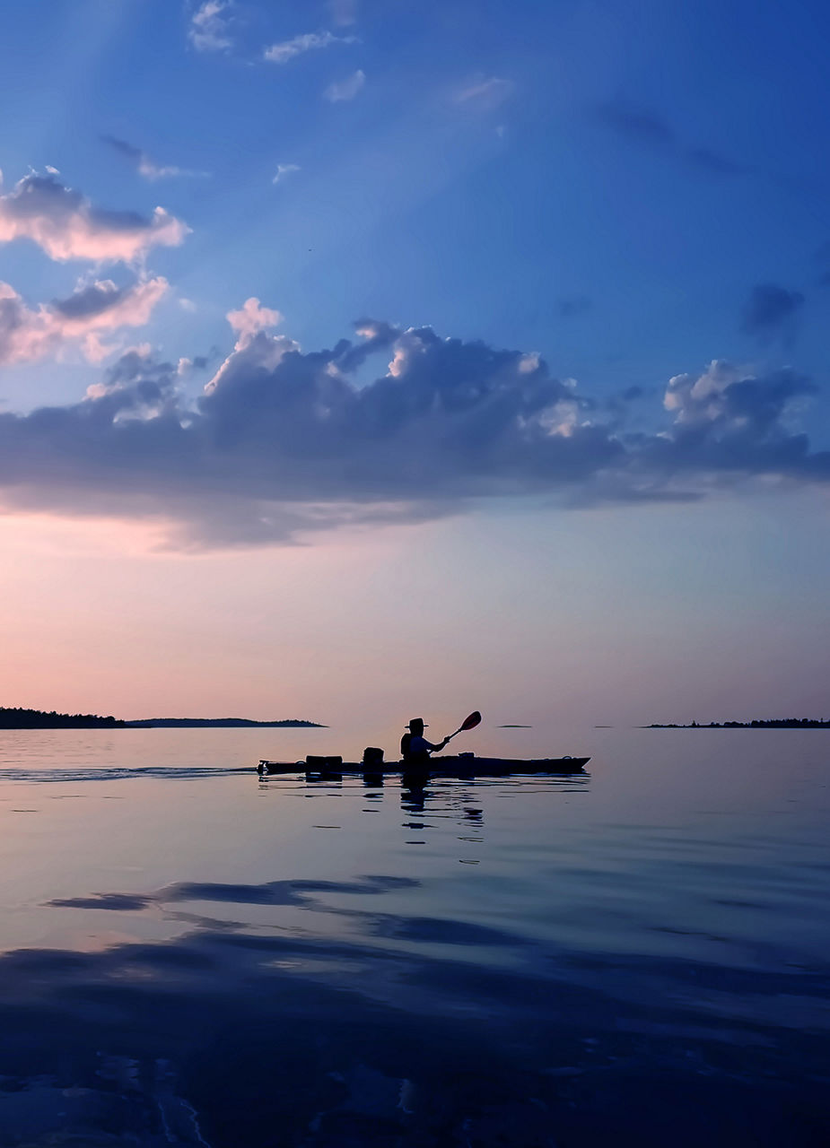 Kayak tour at sunset