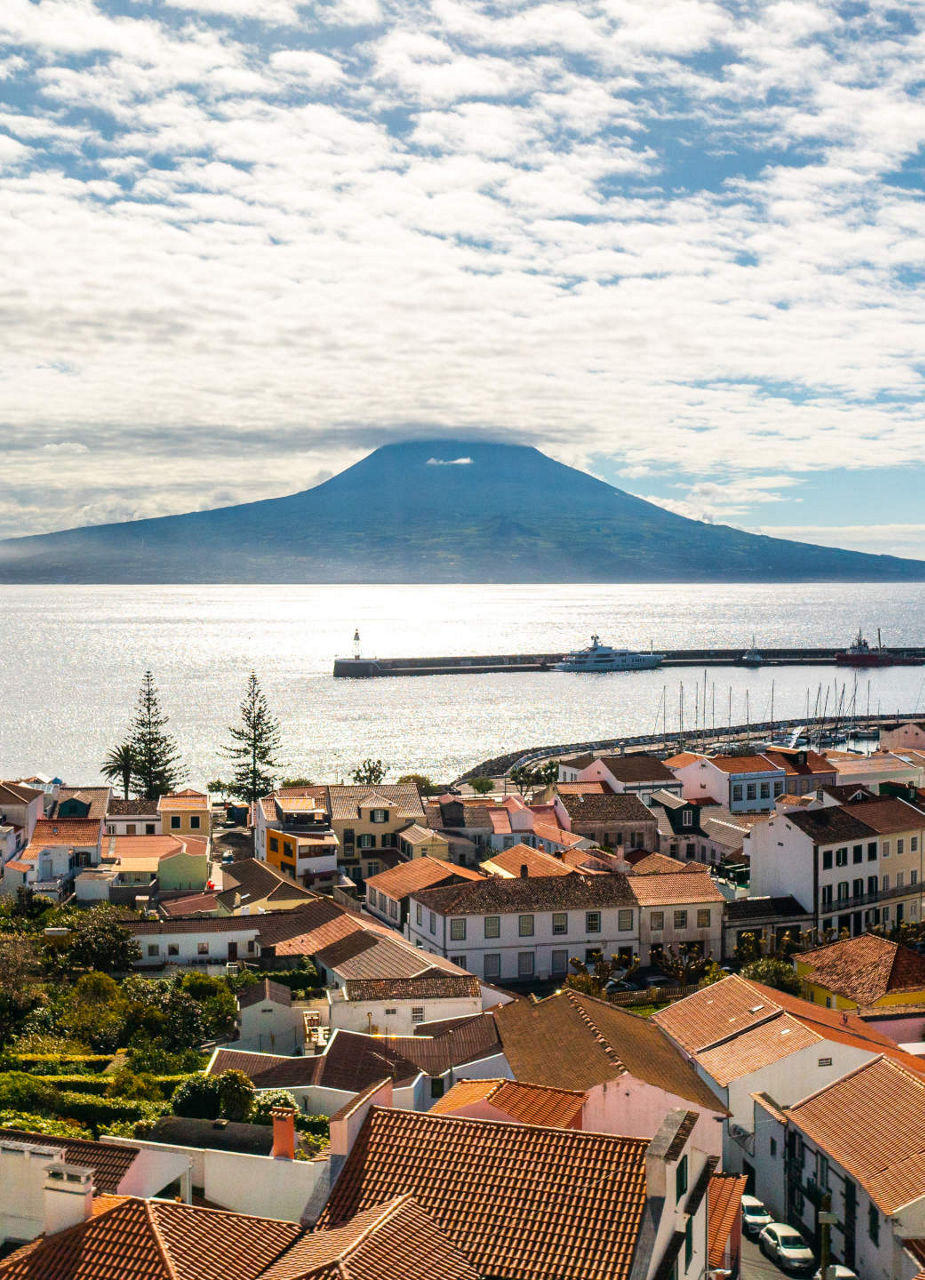The picturesque city Horta on Faial island