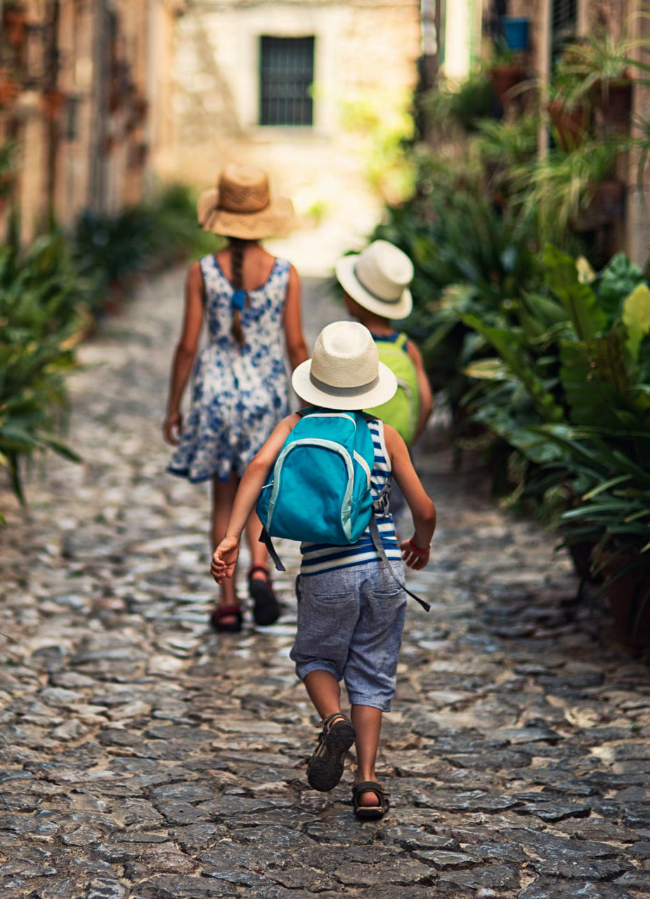 Kids exploring the city