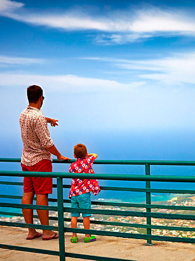 Family Enjoying View