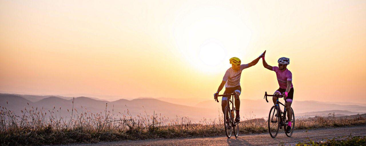 Cyclists on their mountain bikes