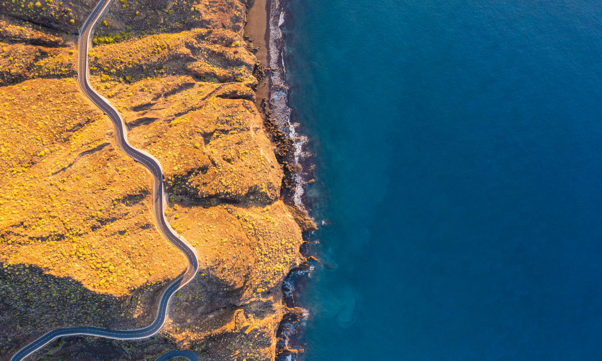 Road cycling Cape Town roads from above