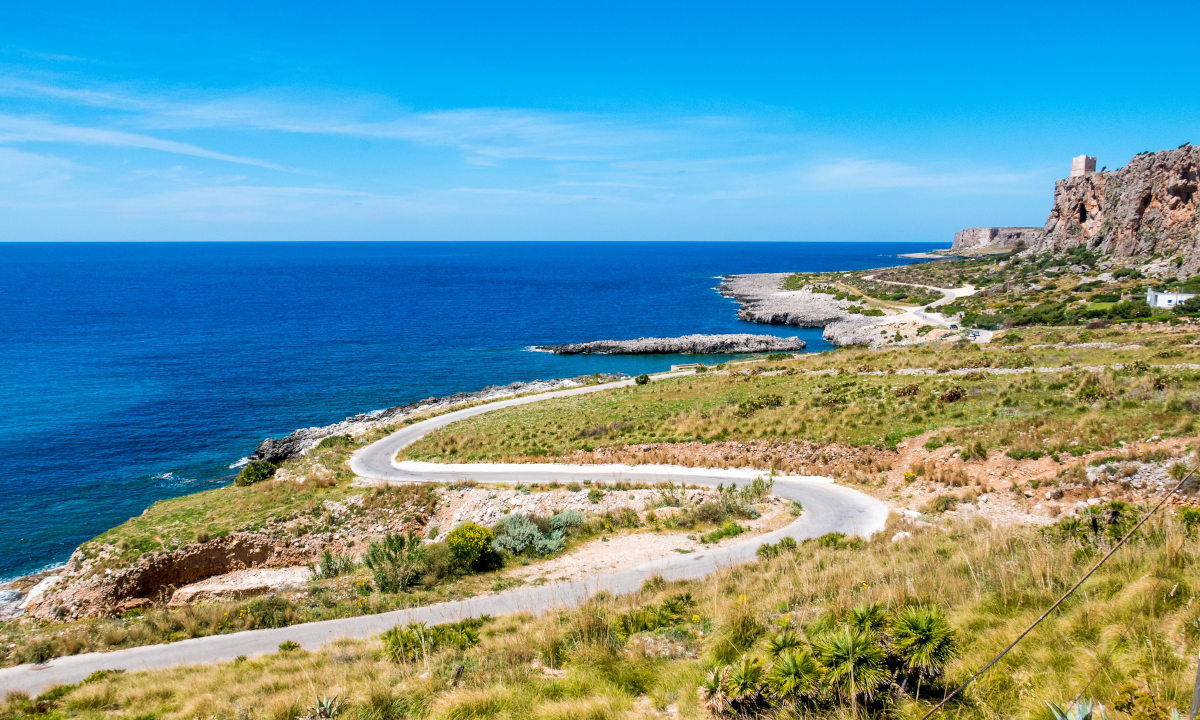 Road cycling Sicily coastal road