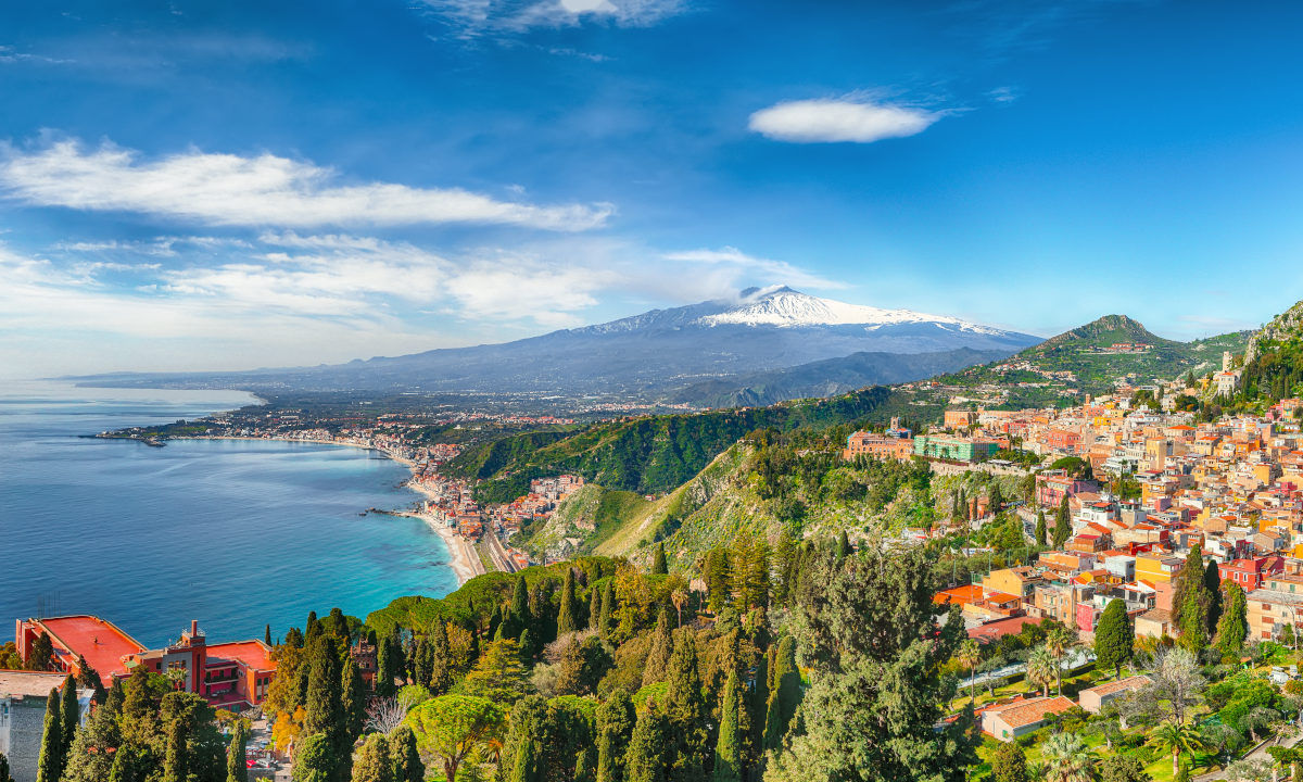 Rennvelo fahren Sizilien Aussicht auf Etna