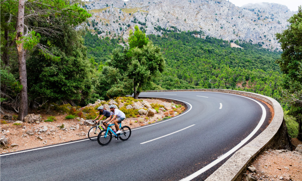 Rennvelo fahren Mallorca Kurve