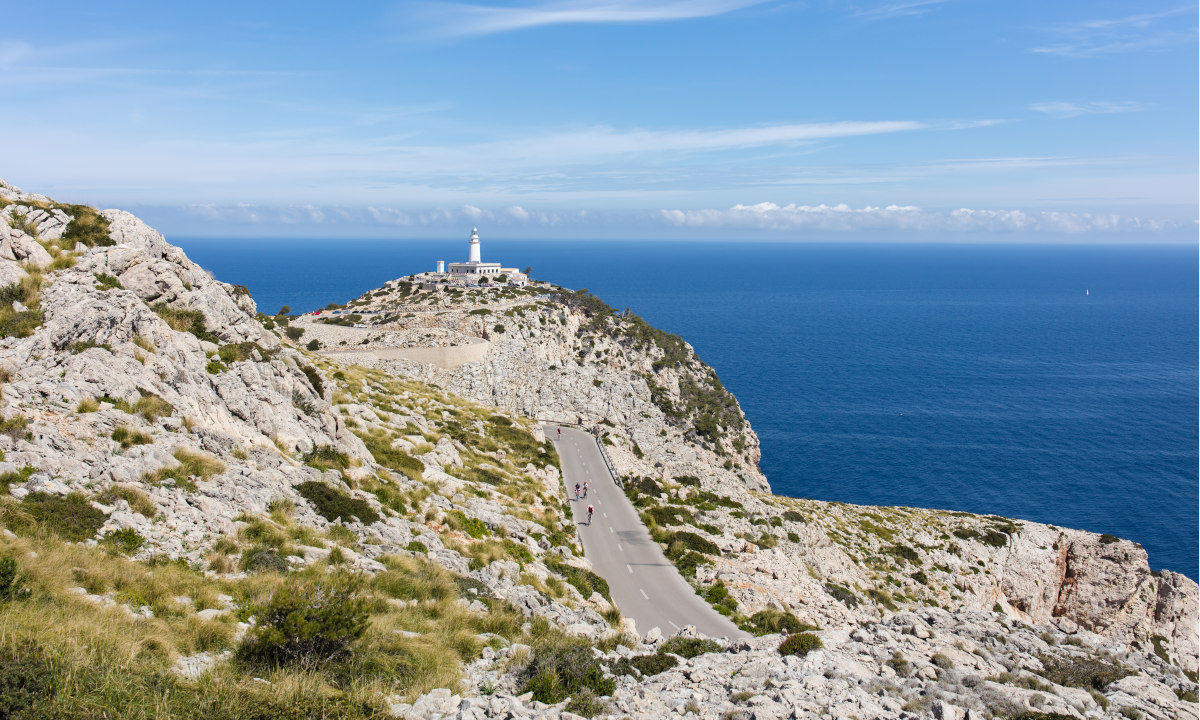 Road cycling on Mallorca lighthouse