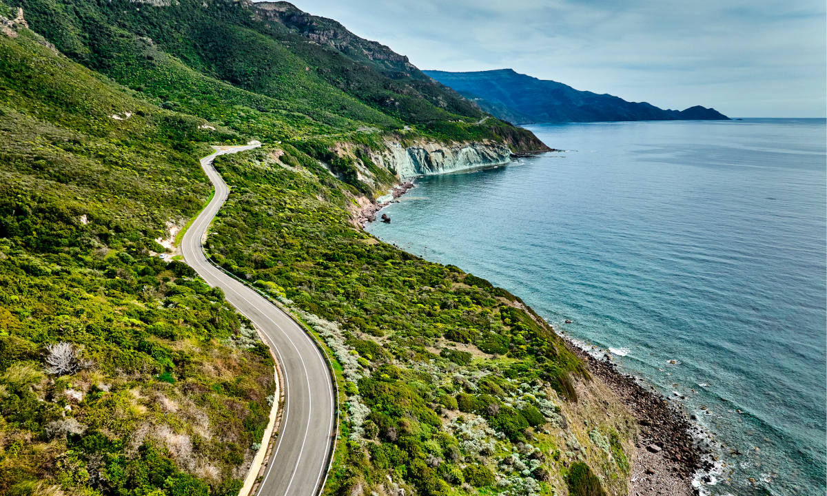 Road cycling on Sardinia coast