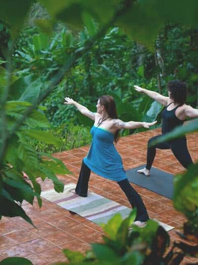 Yoga session outside