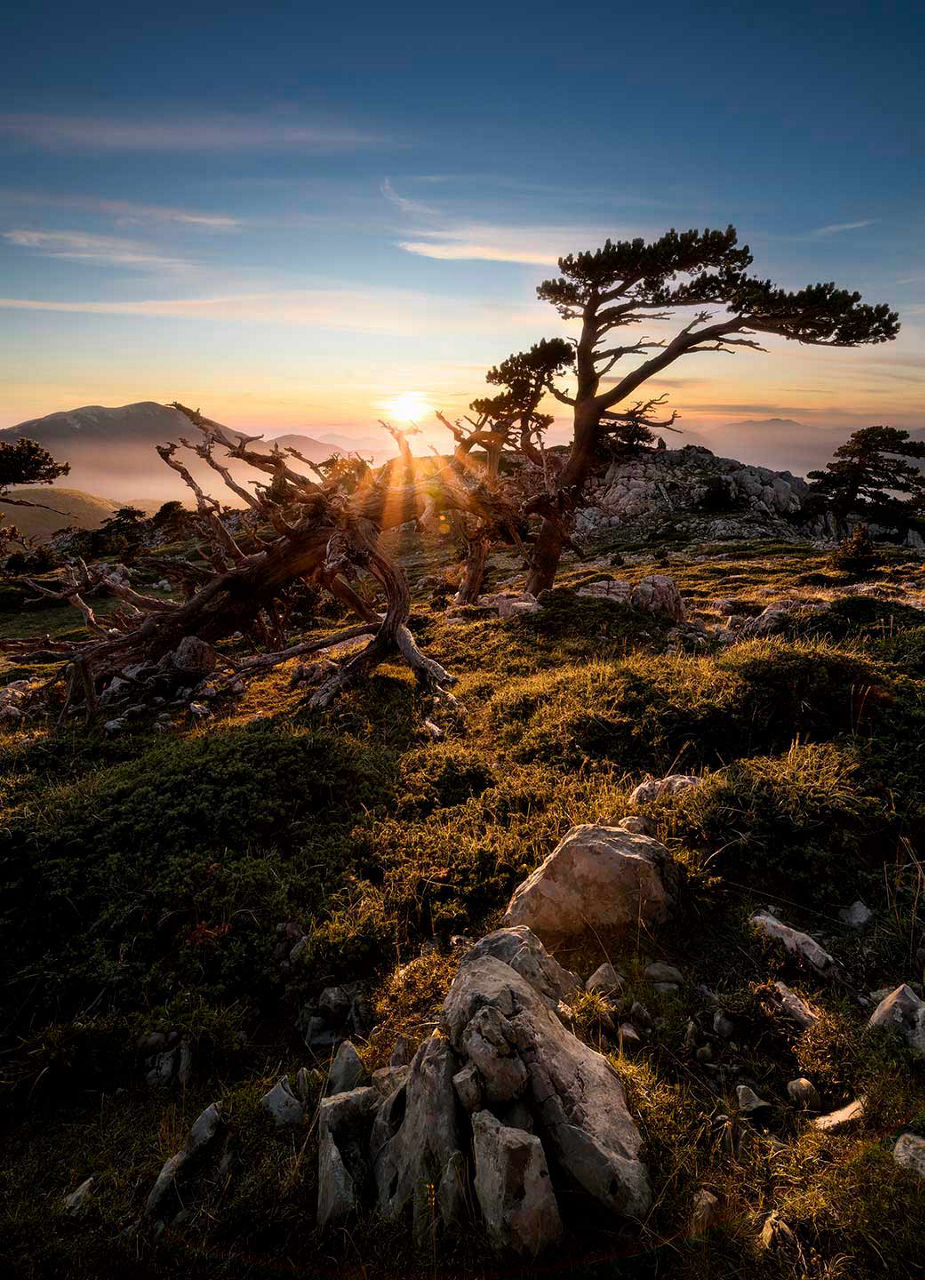 Sonnenuntergang in den Bergen