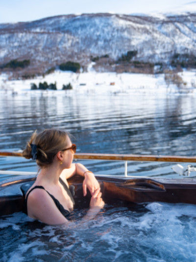 Woman in jacuzzi