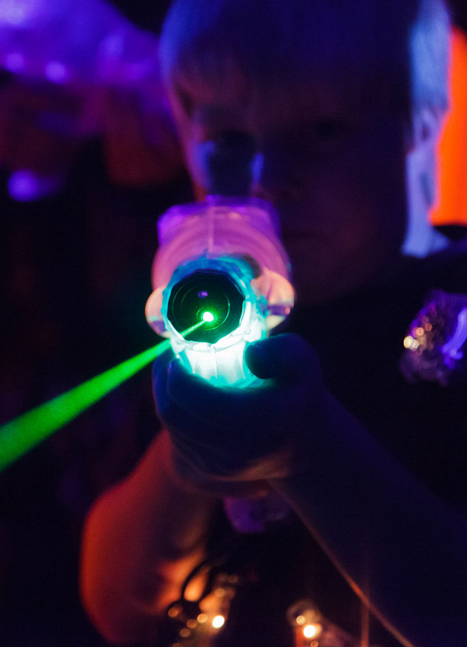 Kids playing laser tag