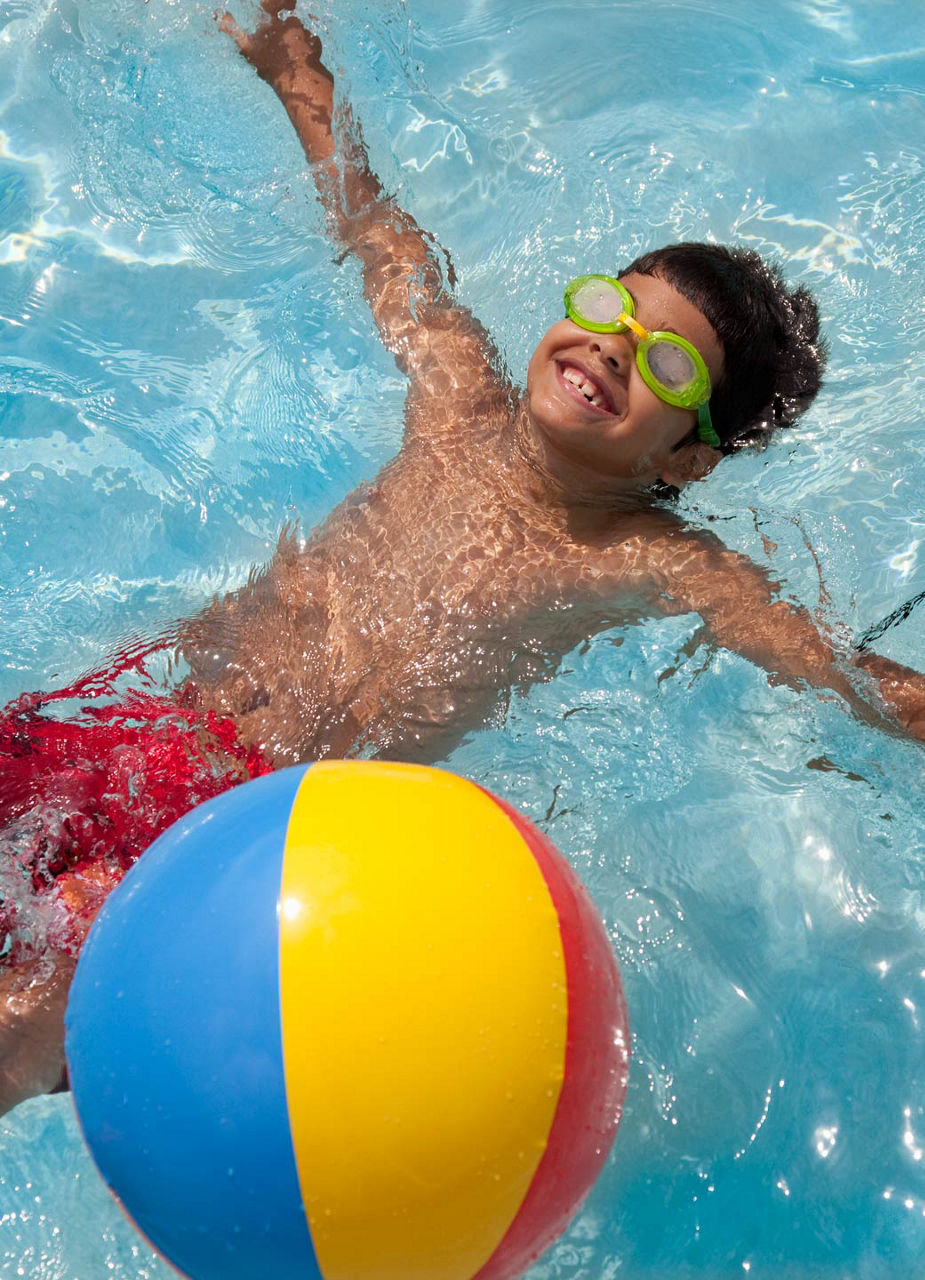 Boy enjoying time in pool