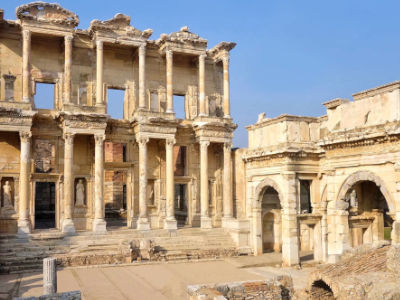 Ruins at the archaeological site of Ephesus